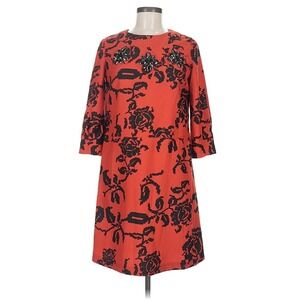 Karta red and black digital floral print shift dress Embellished Size Small